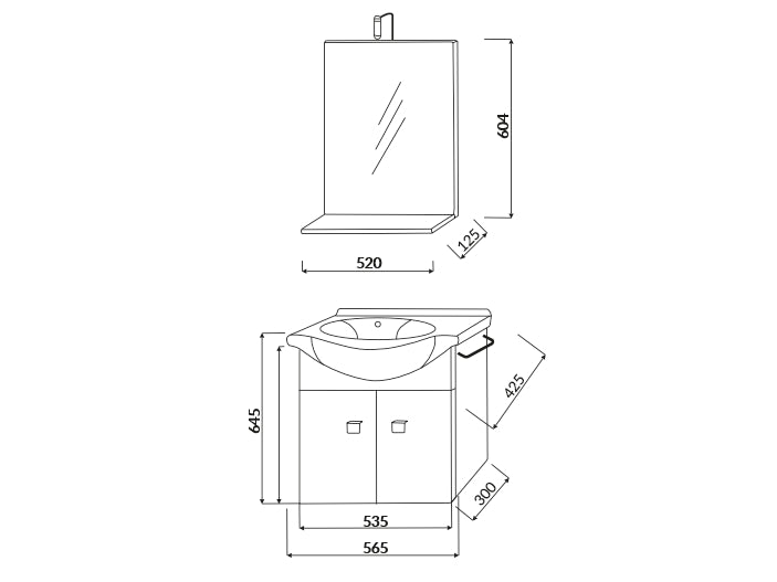 Composizione Bagno Mobile Sospeso 2 Ante Lavabo Specchiera Lampada Led Savinidue