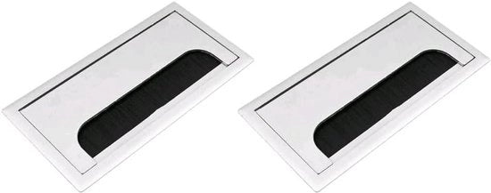 Set di Grommetti per Cavi in Alluminio da 2 pezzi, 160 x 80mm - Gestione dei Cavi per Bureaux e Uffici