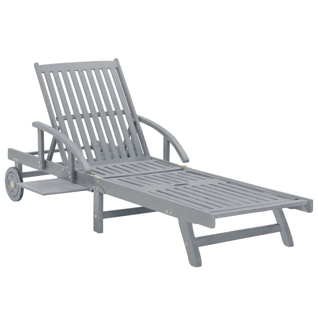 Lettino prendisole sedia a sdraio lettino prendisole letto da giardino mobili da esterno per patio con cuscino legno massello di acacia 02_0012406