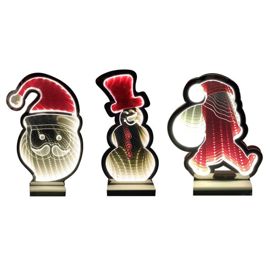 FIGURA NATALIZIA INFINITY LED BIANCO CALDO 20 CM A BATTERIA PREZZO CADUNO