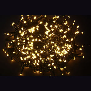 LUCI DI NATALE 200 LED BIANCO CALDO USO INTERNO E ESTERNO CON GUIOCHI LUCE 8M