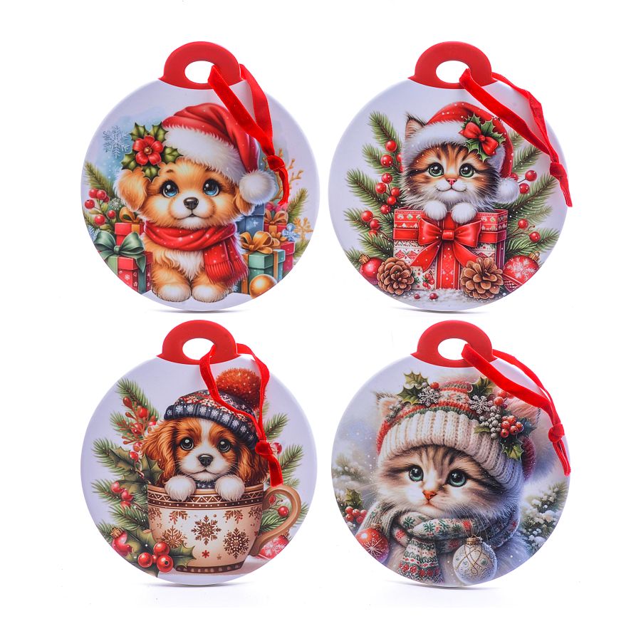 PALLINA CON I CUCCIOLI IN CERAMICA FANTASIE ASSORTITE 17X19X1H CM PREZZO CAD UN