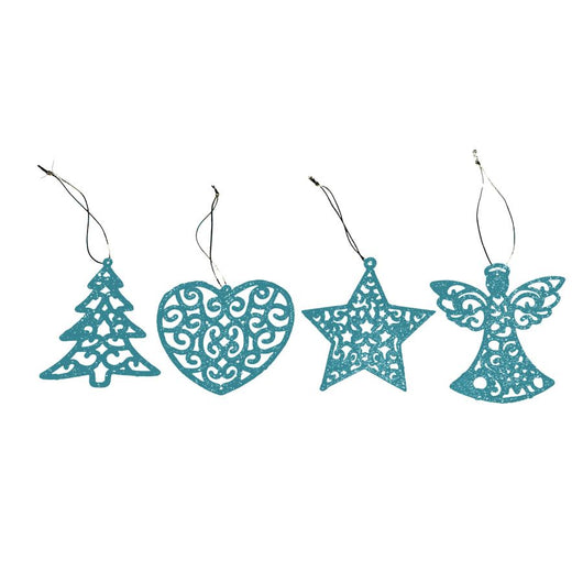 ADDOBBO NATALIZIO GLITTER ICE BLUE 10 CM 4 ASSORTIMENTI INDICARE LA VARIANTE