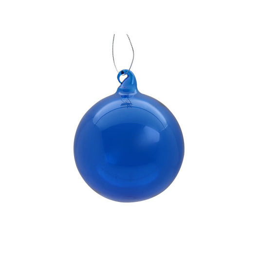 PALLINA DI NATALE IN VETRO BLU ROYAL TRASPARENTE 10 CM GIOCOPLAST