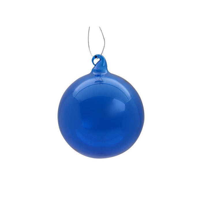 PALLINA DI NATALE IN VETRO BLU ROYAL TRASPARENTE 10 CM GIOCOPLAST