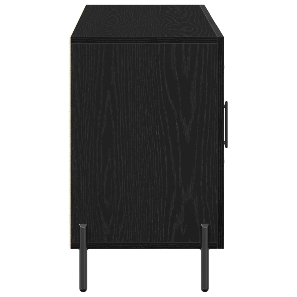 Sideboard  Nero Rovere 100x36x60 cm Legno ingegnerizzato