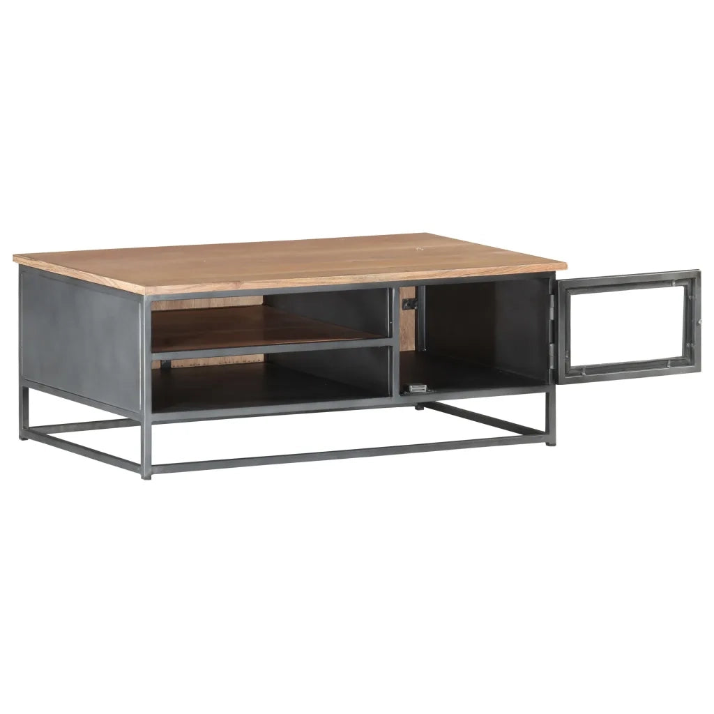 Tavolino da salotto | Tavolino da caff¨¨ | Tavolino da Soggiorno Grigio 90x50x35 cm in Massello di Acacia