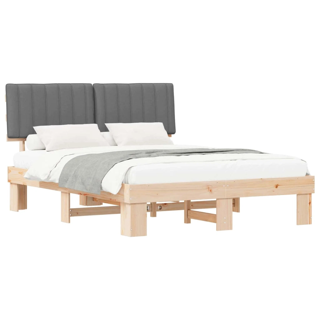 Letto con Testiera Rivestita Grigio chiaro 150 x 200 cm