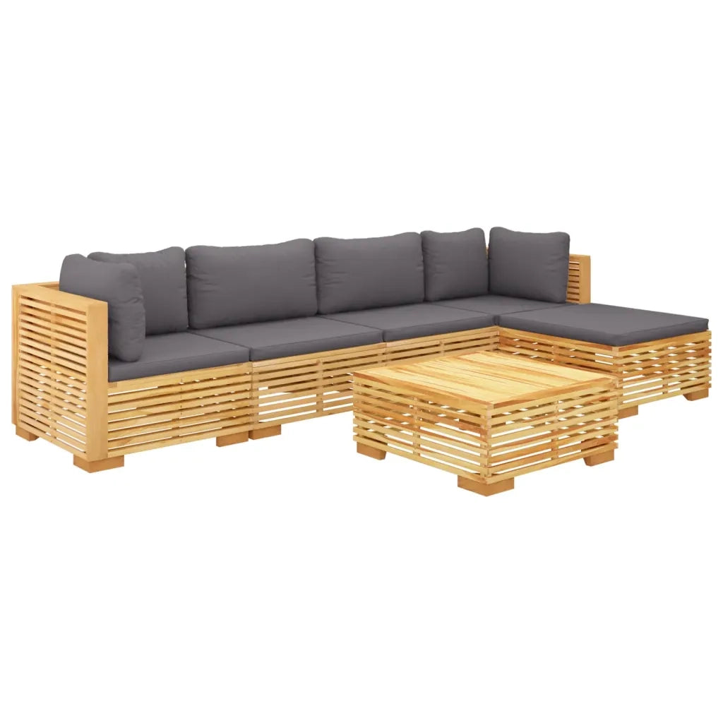 Set Divani da Giardino 6 pz con Cuscini Legno Massello di Teakcod mxl 97568