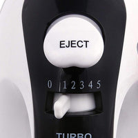 Sbattitore 2 Fruste con Ciotola Rotante Ganci Impastatrice 300W 5 Velocita Bianc