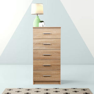 Mobile Cassettiera Mobiletto 5 Cassetti in Legno Design Moderno Querci 35x41x108