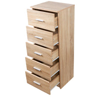 Mobile Cassettiera Mobiletto 5 Cassetti in Legno Design Moderno Querci 35x41x108