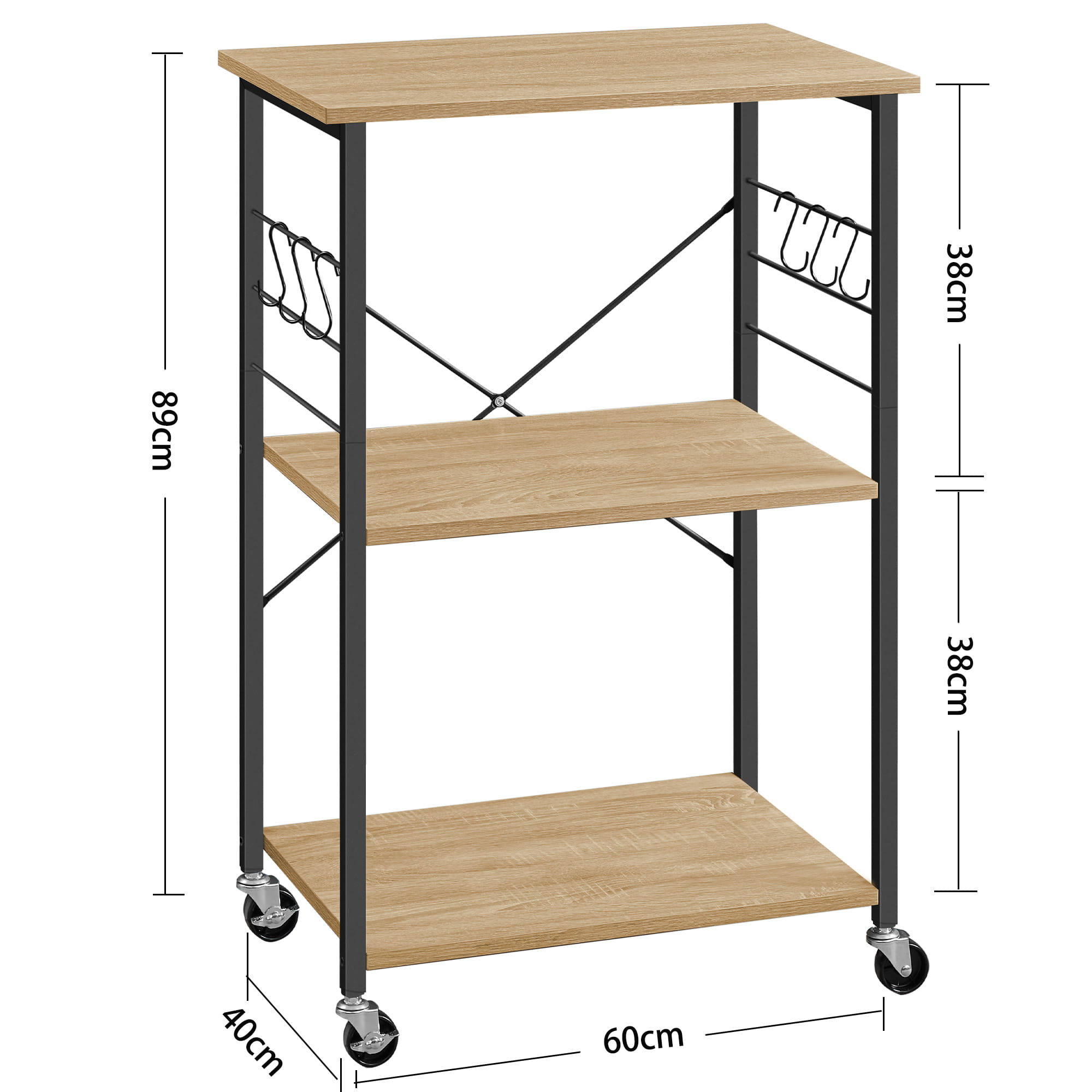 Valora CABINET ON WHEELS Scaffale da cucina Sonoma x1