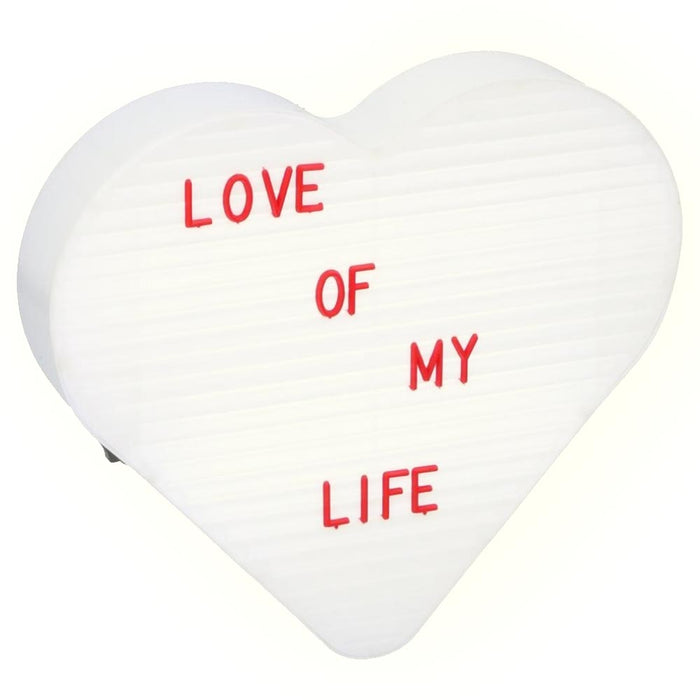 Scatola Lavagna Luminosa Cuore Light Box Frasi 10 Luci LED 140 Lettere Cinema