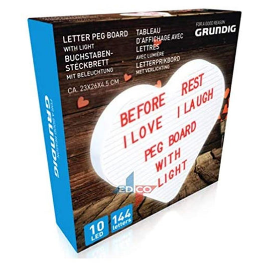 Scatola Lavagna Luminosa Cuore Light Box Frasi 10 Luci LED 140 Lettere Cinema