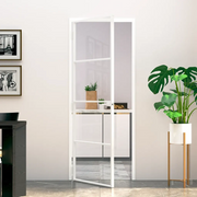 Porta Interna Bianca 76x201,5 cm Vetro Temperato Alluminio Slimcod mxl 82398