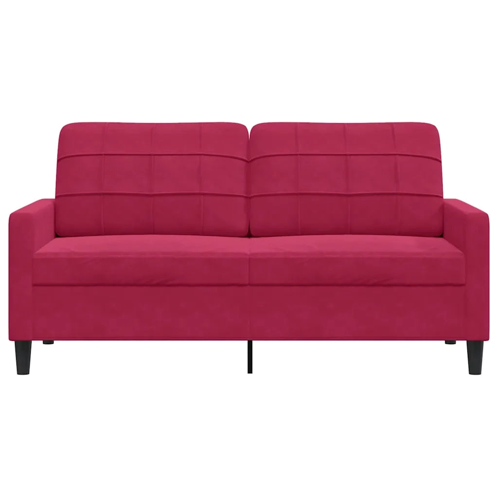 Divano a 2 Posti Rosso Vino 140 cm in Velluto 4007628