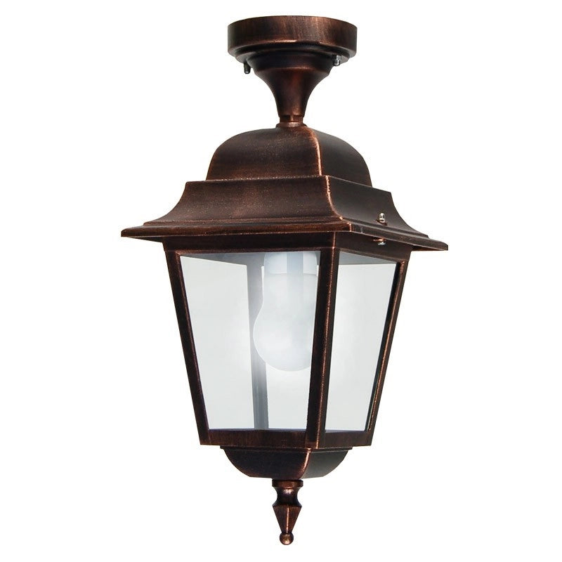 ATHENA Lampada a Soffitto Plafoniera Quadrata Classica Illuminazione Esterno COLORE DIFFUSORE: TRASPARENTE, COLORE STRUTTURA: NERO-RAME
