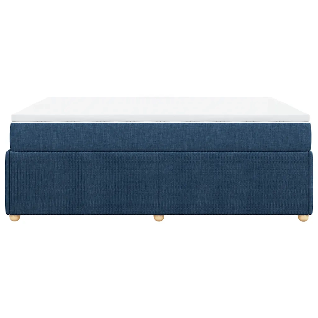 Giroletto a Molle con Materasso Blu 140x200 cm in Tessuto