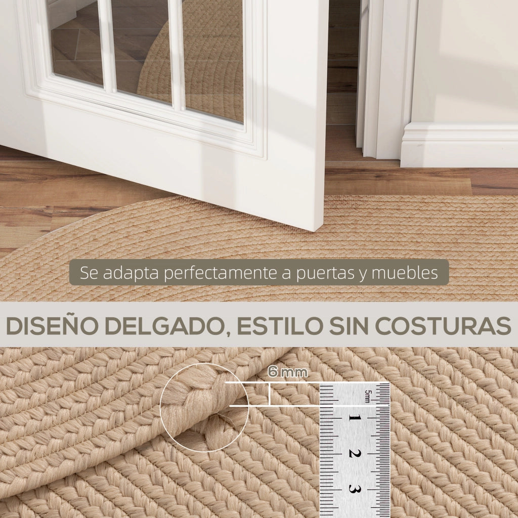 Tappeto Soggiorno 170x120 cm Lavabile Tessuto a Mano Stile Rustico ¨C Xylo ¨C Beige