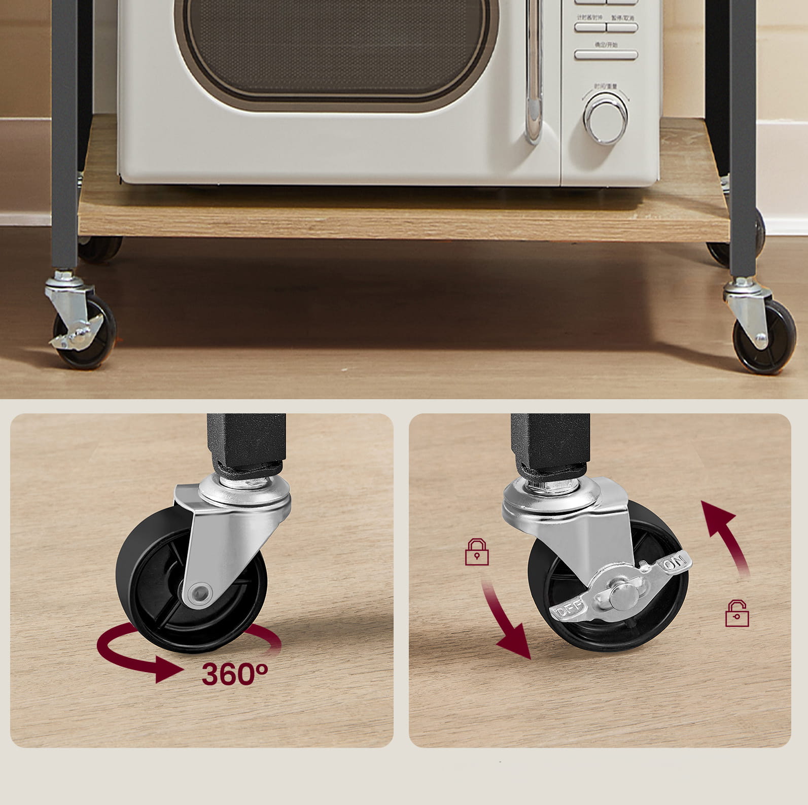 Valora CABINET ON WHEELS Scaffale da cucina Sonoma x1