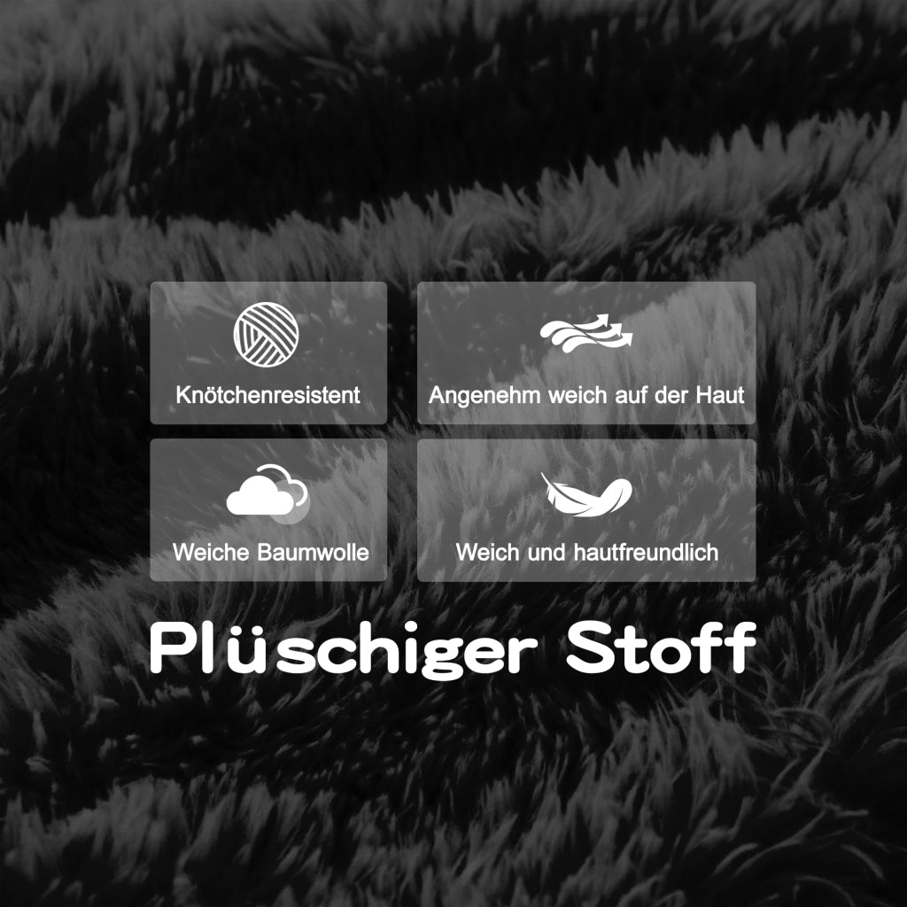 OKWISH Divano Modulare 4 Posti, Design Ergonomico con Pouf Collegabile e Cuscini, Peluche, Nero