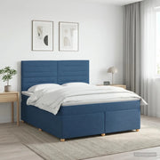 Letto box spring con materasso Blu 180 x 200 cm Tessuto 3453941