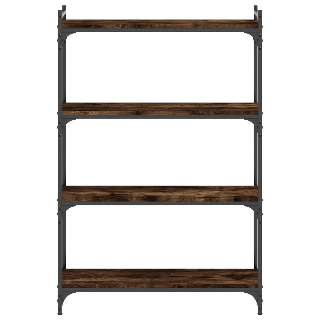 Libreria a 4 Ripiani Rovere Fumo 80x30x120 cm Legno Multistrato 837674