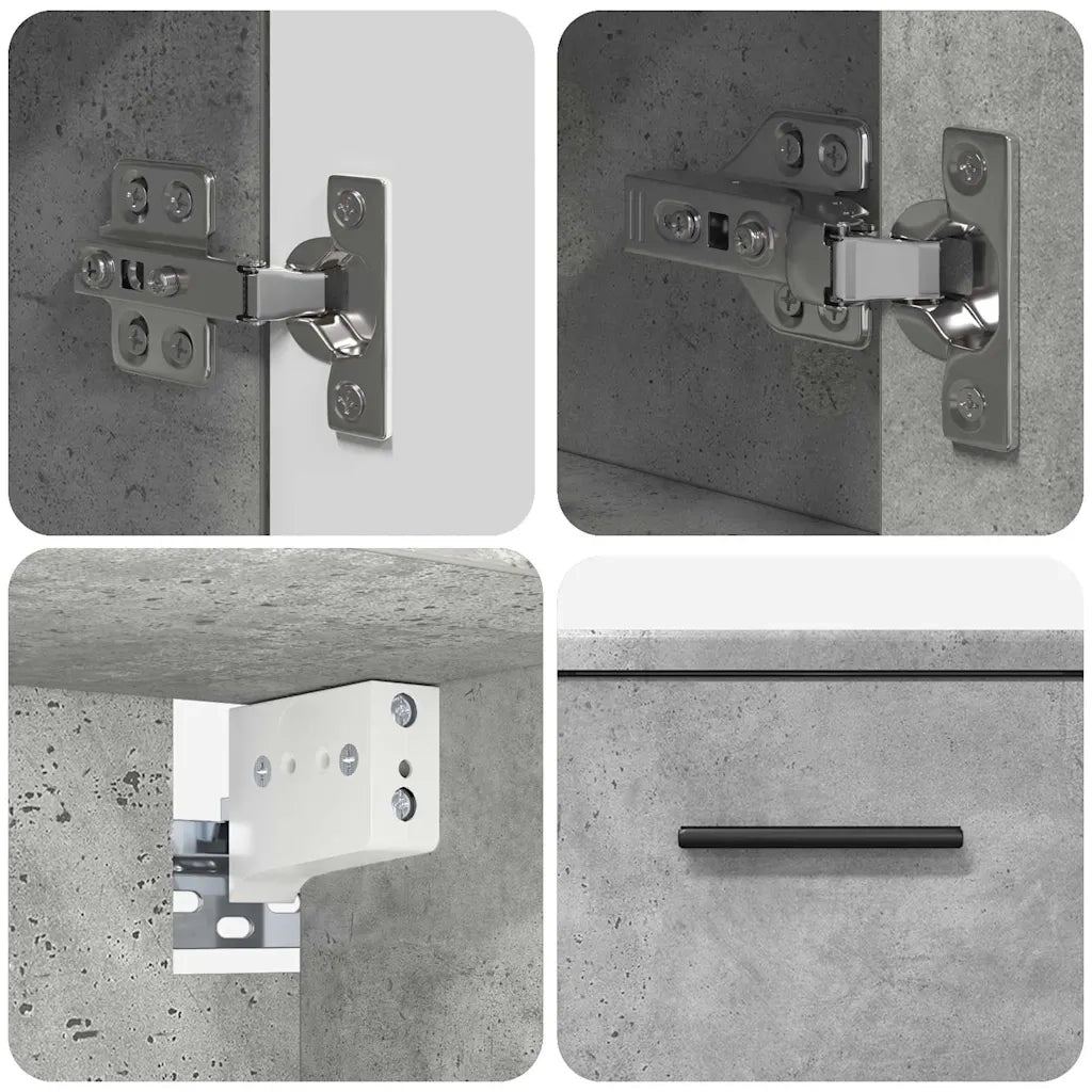 vidaXL Set di mobili per il bagno con cassetto 2 pcs Grigio cemento
