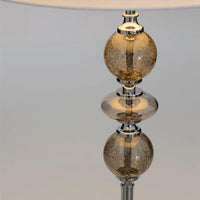 Lampada Piantana da Terra in Metallo Cristallo Tessuto Bianco Design Moderno