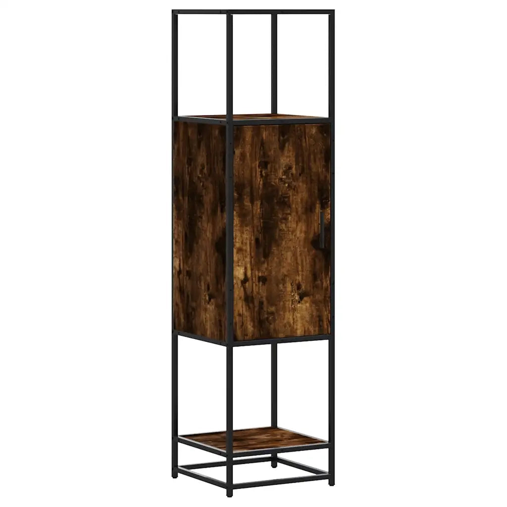 Credenza Rovere Fumo 35,5x35x139 cm Legno Multistrato Metallo 849036