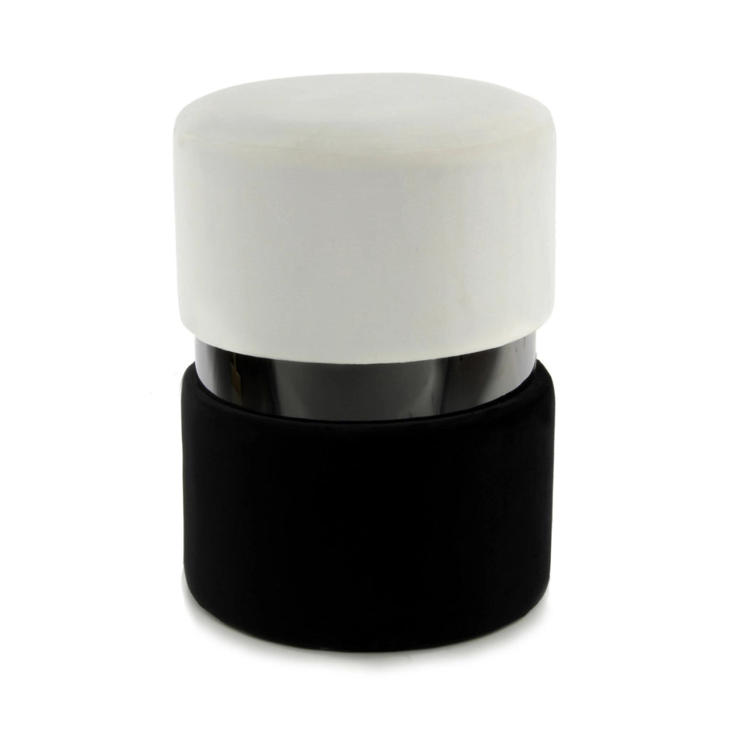 Pouf contenitore Gipsy 800 in velluto crema e nero