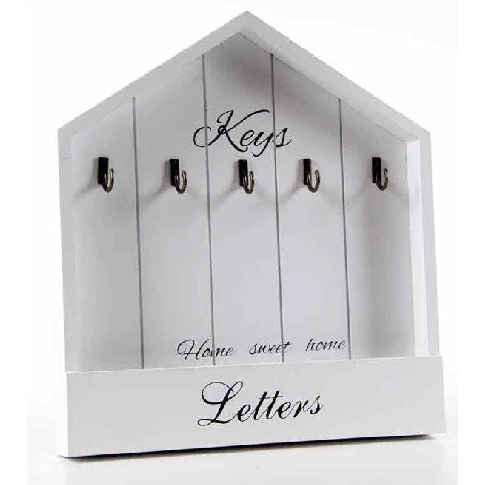 Trade Shop - Portachiavi Lettere Posta Appendino Tavolo Da Parete Muro Legno 27x3x30cm 715358 -