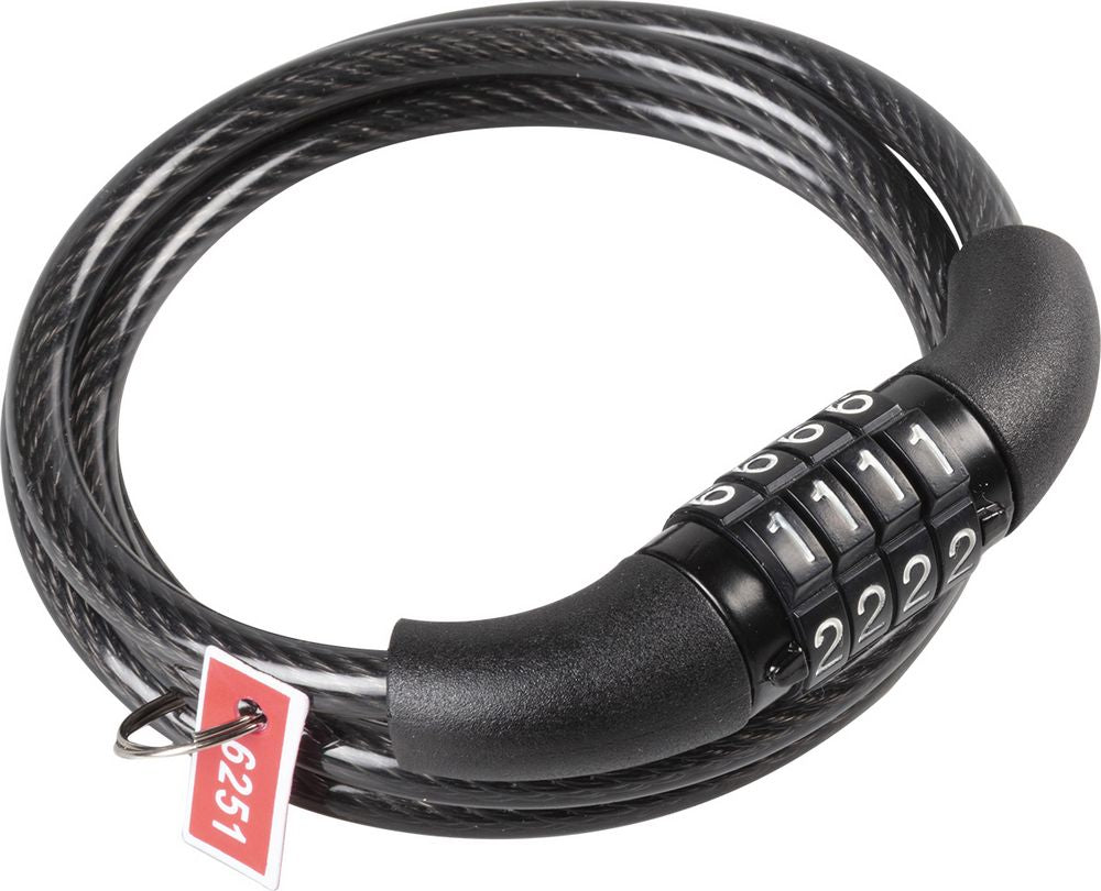 Antifurto a cavo modello spirale con combinazione 6x100cm