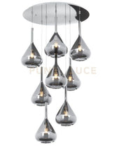 SOSPENSIONE CROMO 8 LUCI TONDA VETRI FUME 1177CR-S8 T-FU