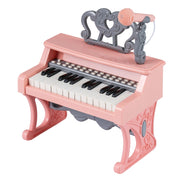 Mini tastiera pianoforte bambini 25 tasti leggio microfono elettrico-Tastiera musicale educativo apprendimento precoce 3+ anni Rosa