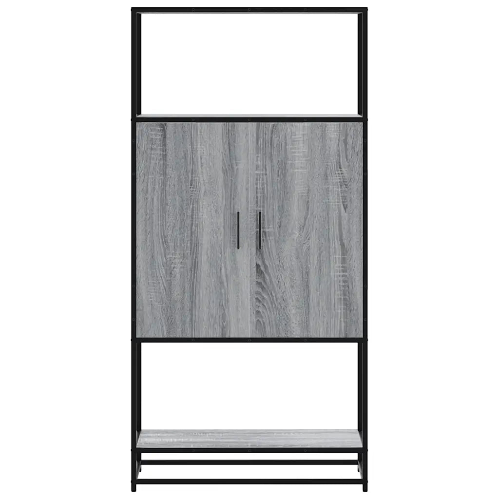 Credenza Grigio Sonoma 68x35x139 cm Legno Multistrato Metallo 849042