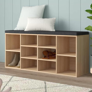 Panca Scarpiera Casa Multiuso 10 Ripiani Porta Scarpe Cuscino Eco Pelle Beige