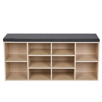 Panca Scarpiera Casa Multiuso 10 Ripiani Porta Scarpe Cuscino Eco Pelle Beige