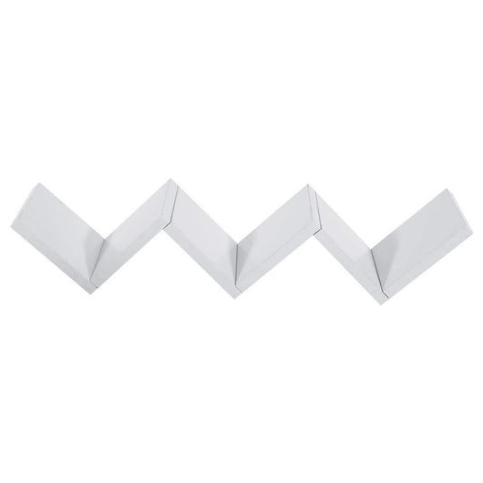 Mensola Parete Moderna Design Zig Zag Mensole Muro Scaffale 3 Ripiani Bianco