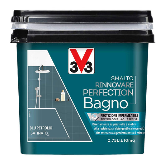 V33 Smalto Rinnovare Perfection Bagno Muri Piastrelle Mobili Reistente Acqua Colore: Blu Petrolio Satinato