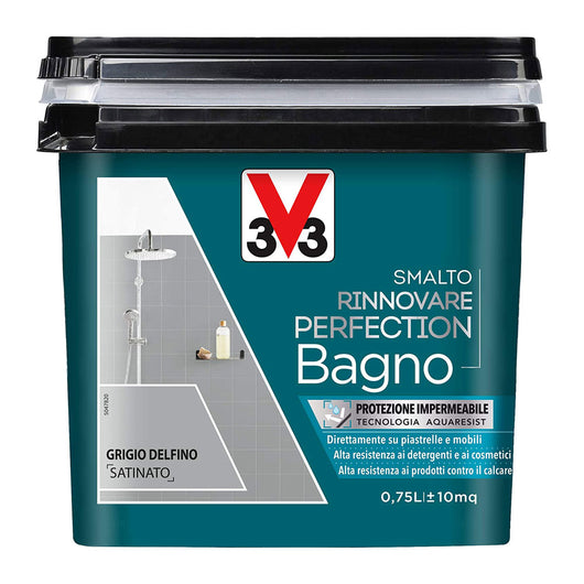 V33 Smalto Rinnovare Perfection Bagno Muri Piastrelle Mobili Reistente Acqua Colore: Grigio Delfino Satinato
