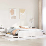 Letto senza Materasso-Struttura Letto Bianco 160x200 cm Legno Massello di Pino 801143