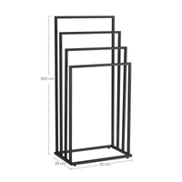 Portasciugamani Valora a 4 ripiani in acciaio nero, autoportante, 4 ripiani