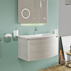 Composizione Bagno con Mobile Sospeso Curvo Moderno en Lavabo Sole Savinidue