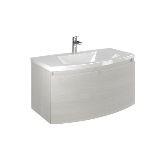 Composizione Bagno con Mobile Sospeso Curvo Moderno en Lavabo Sole Savinidue