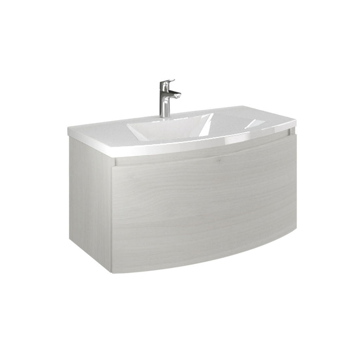 Composizione Bagno con Mobile Sospeso Curvo Moderno en Lavabo Sole Savinidue