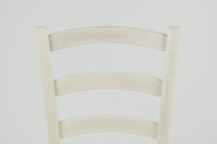 Sedia Venice Tommychairs, robusta struttura in legno di faggio verniciata in anilina bianca e seduta in paglia