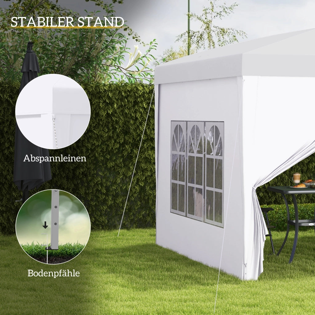Pavillon 3x3 m ¨C zephmum ¨C Bianco Acciaio con Finestre e Borsa