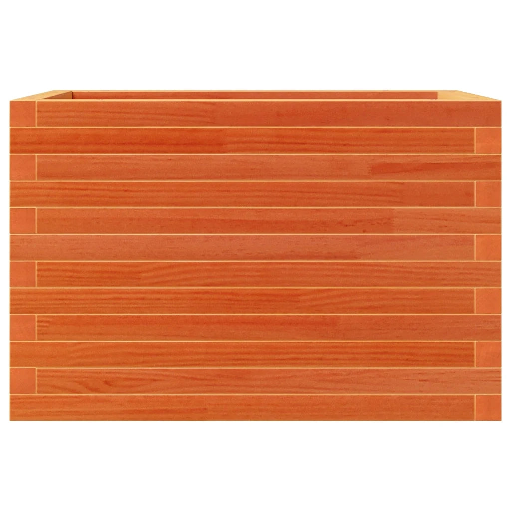 Fioriera | Cassetta per fiori | Vaso Giardino Marrone Cera 70x40x46 cm Legno Massello Pino